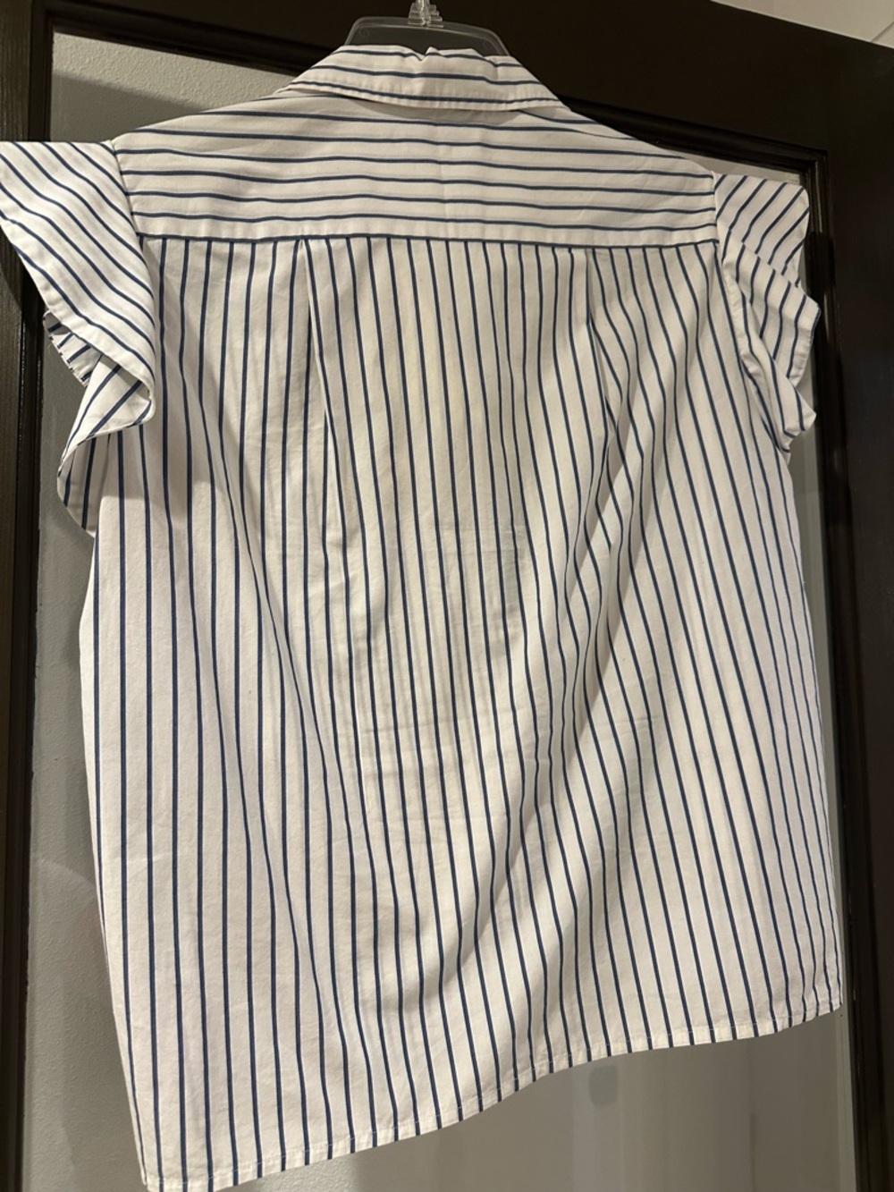 FRAME White and blue stripe Button down Shirt blouse, medium - Picture 2 of 3